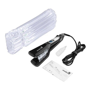 Steam Hair Straightener Brush Ceramic Flat Iron Professional Hair Straightening Iron Comb Electric Hair Crimper Heating Comb