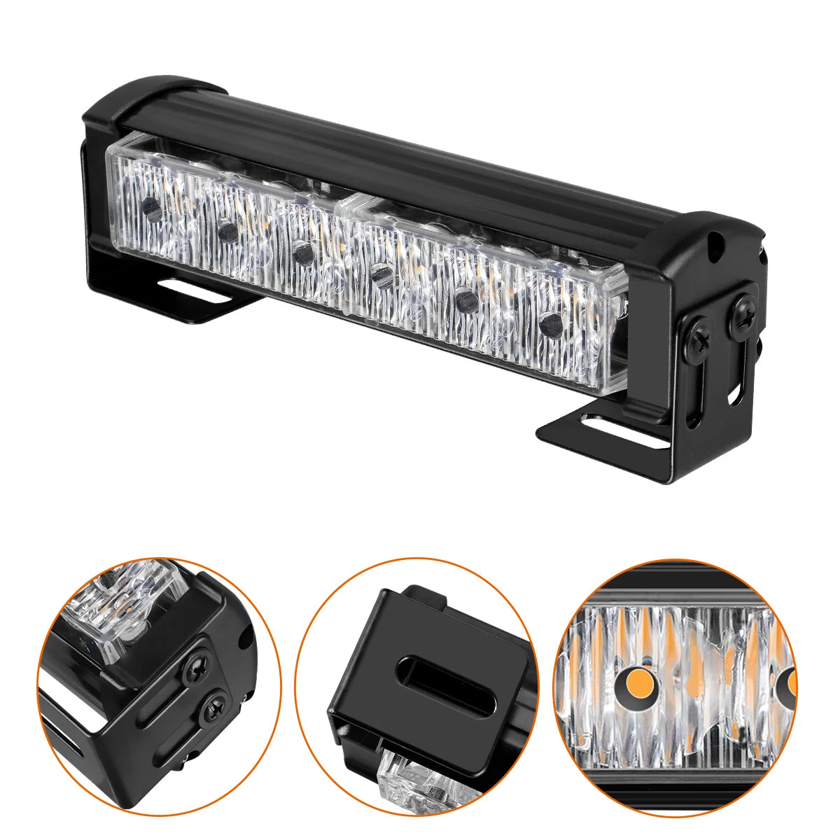 LED Warning Strobe Lights 2x6 LED Car Emergency Caution Hazard Safety Flashing Light Bar For Truck Car Snow Plow Vehicles 12V