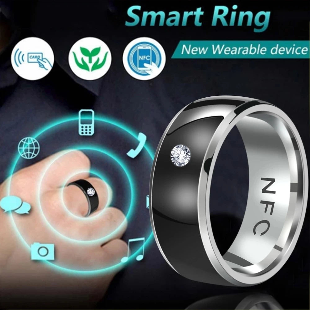 NFC Smart Ring For Men Multifunctional Titanium Steel Waterproof Intelligent Digital Technology Ring Tarnish Free Jewelry KBR45