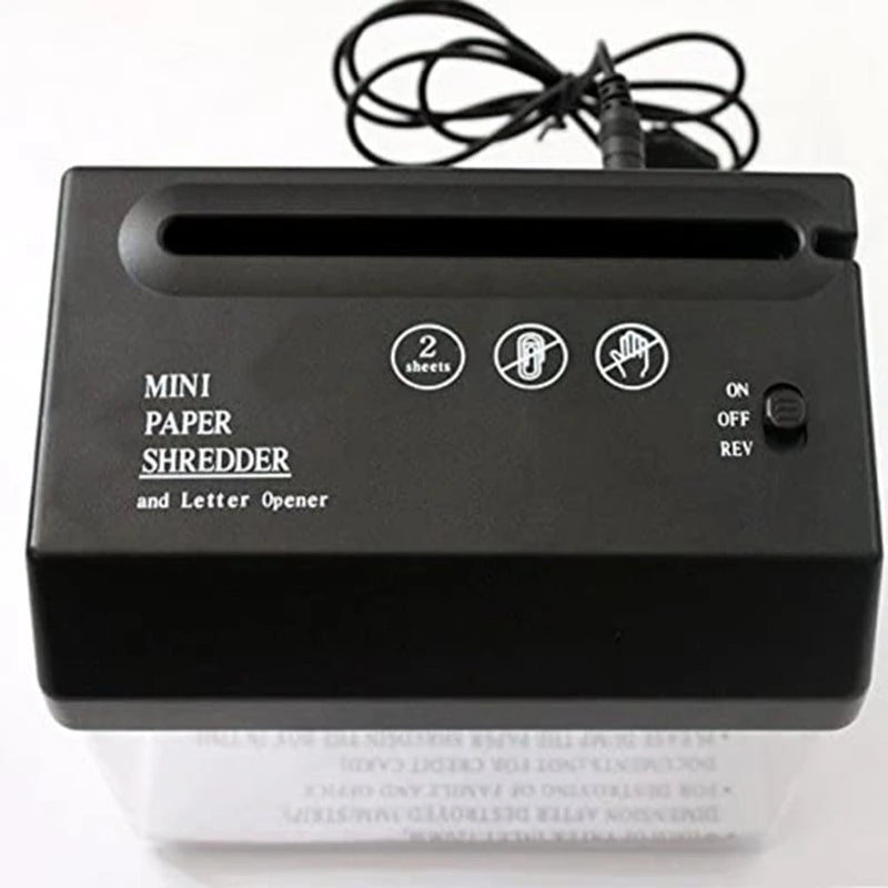 USB Electric Dual-Use Mini Paper Shredder Small A6 Bill Document Invoice Desktop Cutting Tool with Letter Opener Drop Shippping