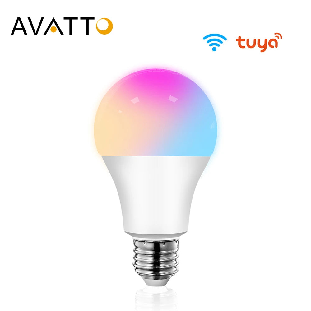 AVATTO Tuya 15W WiFi Smart Home Light Bulb, E27 RGB LED Lamp Dimmable with Smart Life APP, Voice Control for Google Home, Alexa - Stereotech