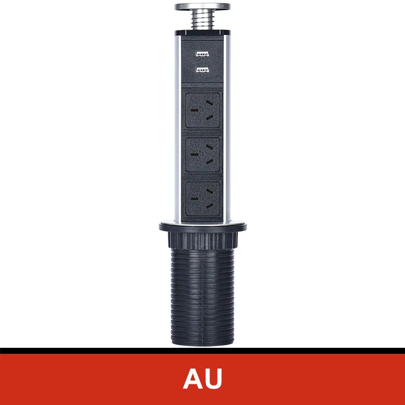 NEW 2/3/4/5 power Plug Hidden Kitchen Table Pop Up EU AU US UK FR PLUG USB charge Electrical Power Desktop Sockets