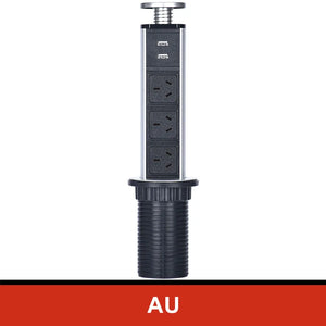 NEW 2/3/4/5 power Plug Hidden Kitchen Table Pop Up EU AU US UK FR PLUG USB charge Electrical Power Desktop Sockets