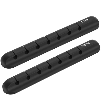 TOPK L16 Silicone USB Cable Winder Desktop Cable organizer Management Multipurpose Clips Cables Protector for Wired headphones - Stereotech