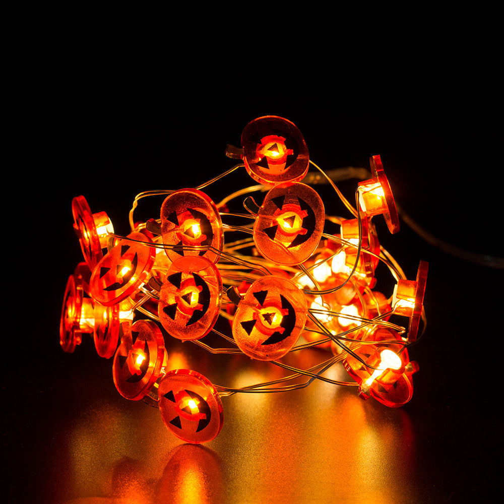 9.8FT Hollween Smiley Pumpkin String Lights 30 LEDs