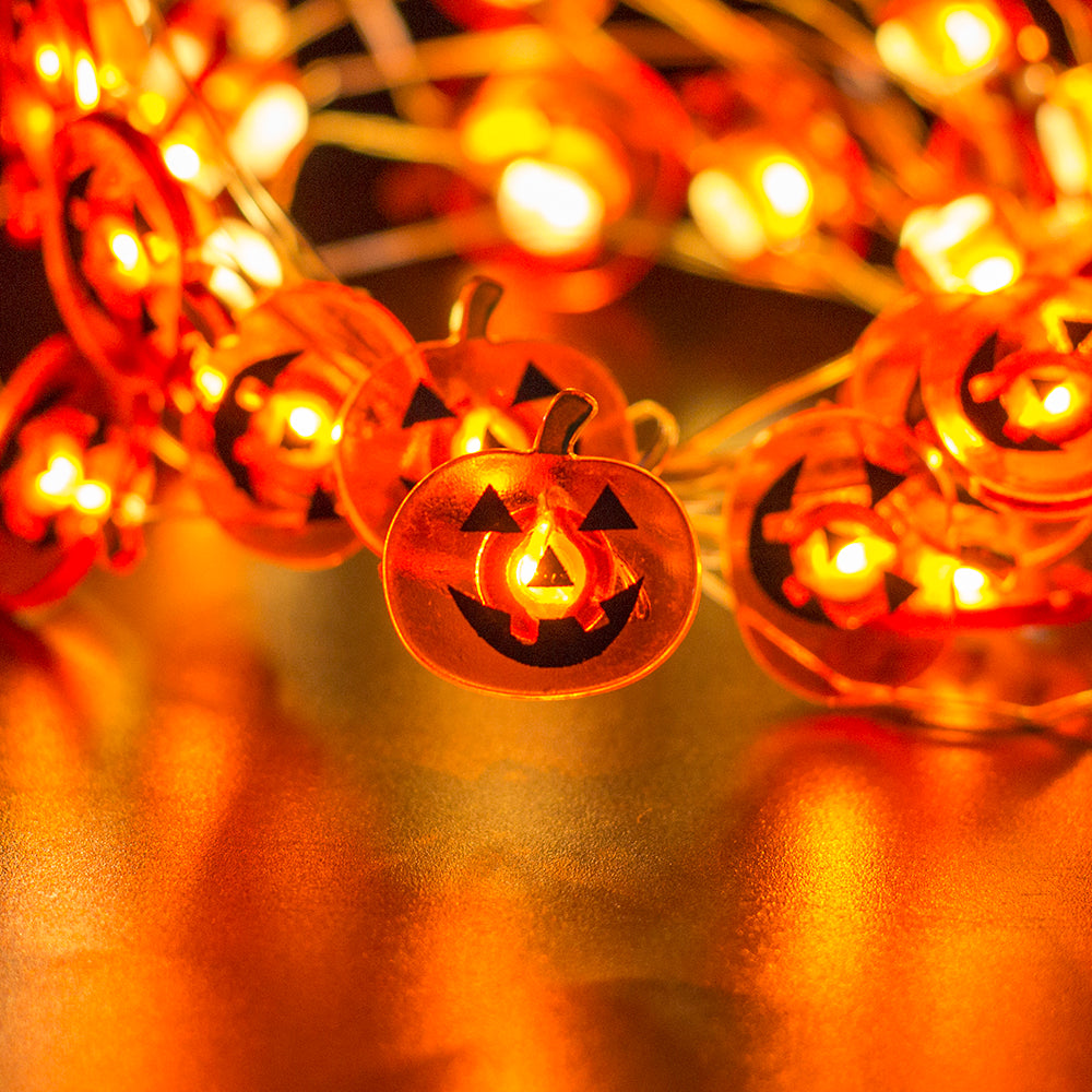 9.8FT Hollween Smiley Pumpkin String Lights 30 LEDs