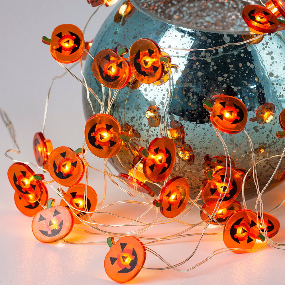 9.8FT Hollween Smiley Pumpkin String Lights 30 LEDs