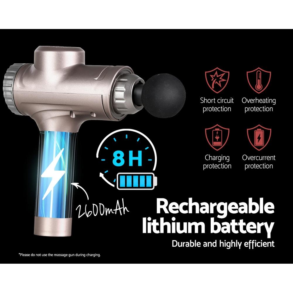 Everfit Massage Gun 6 Heads LCD Electric Massager Vibration Relief