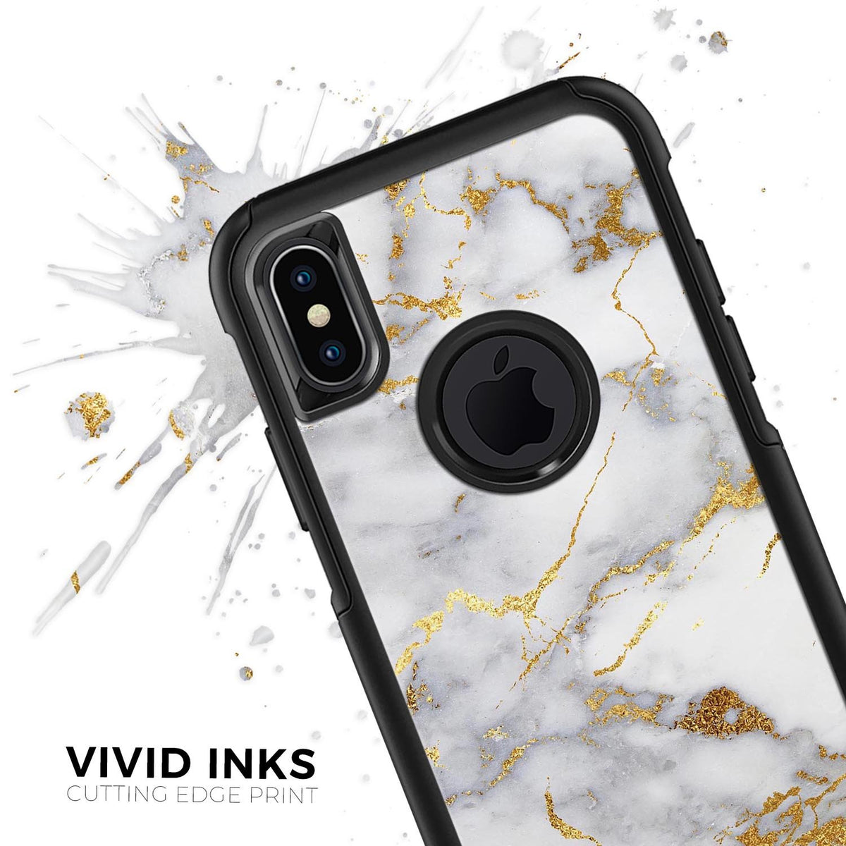 Marble &amp; Digital Gold Foil V2 - Skin Kit for the iPhone OtterBox Cases