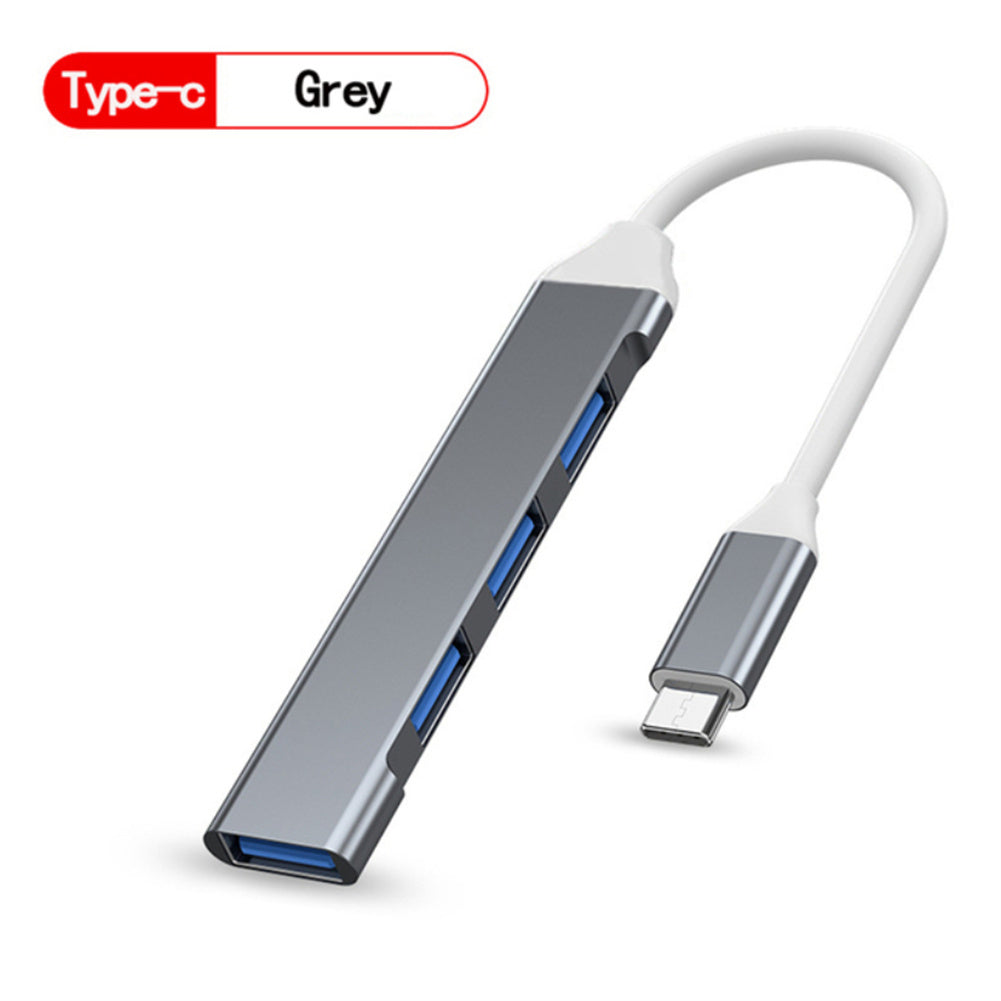 4-port Usb 3.0 Hub High-speed Type-c Splitter 5gbps For Pc Computer Accessories Multi Port Hub Usb 3.0 2.0 type-C gray
