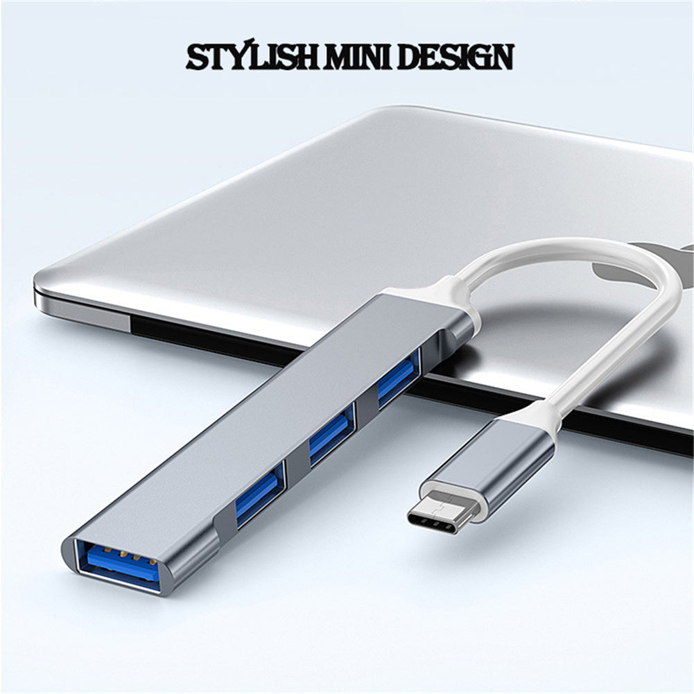 4-port Usb 3.0 Hub High-speed Type-c Splitter 5gbps For Pc Computer Accessories Multi Port Hub Usb 3.0 2.0 type-C gray