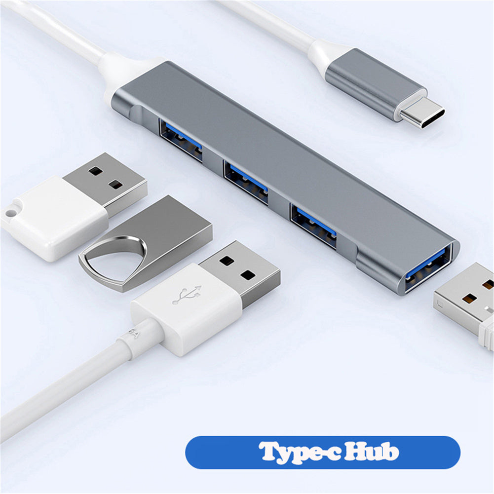 4-port Usb 3.0 Hub High-speed Type-c Splitter 5gbps For Pc Computer Accessories Multi Port Hub Usb 3.0 2.0 type-C gray