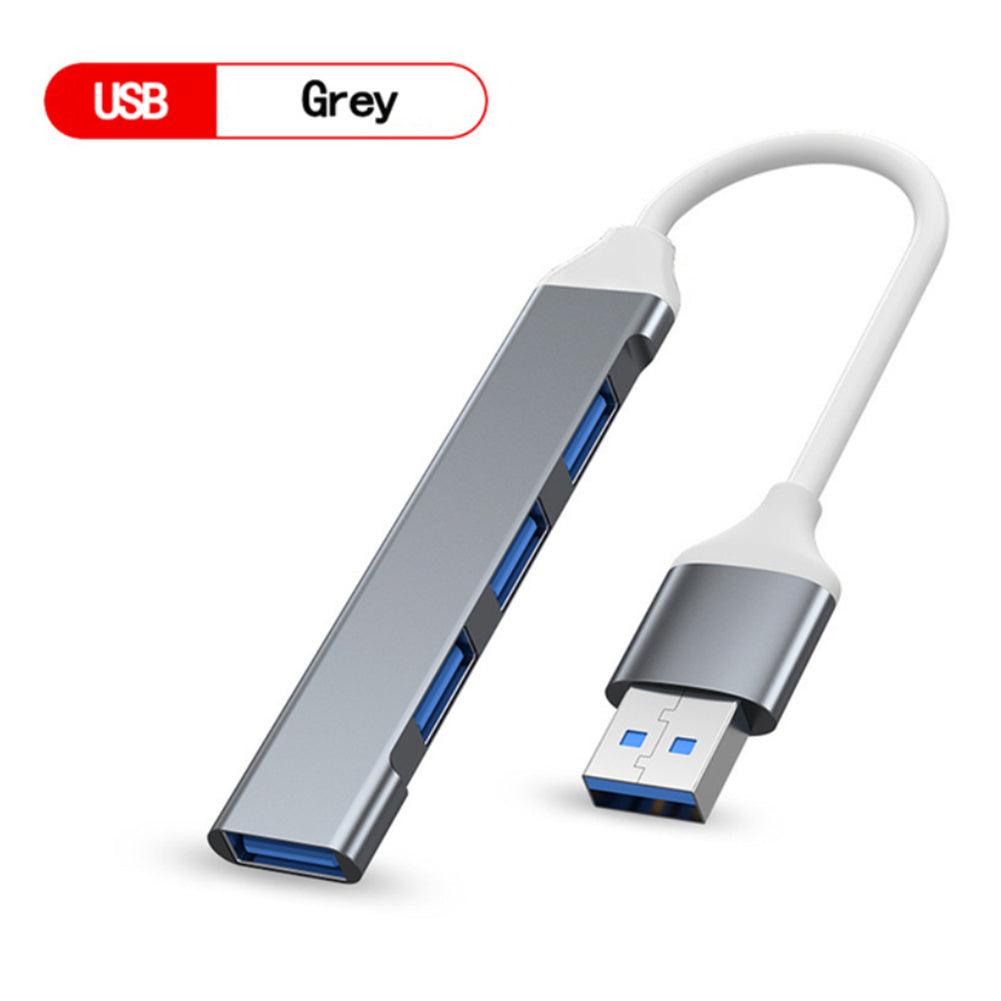 4-port Usb 3.0 Hub High-speed Type-c Splitter 5gbps For Pc Computer Accessories Multi Port Hub Usb 3.0 2.0 type-C gray