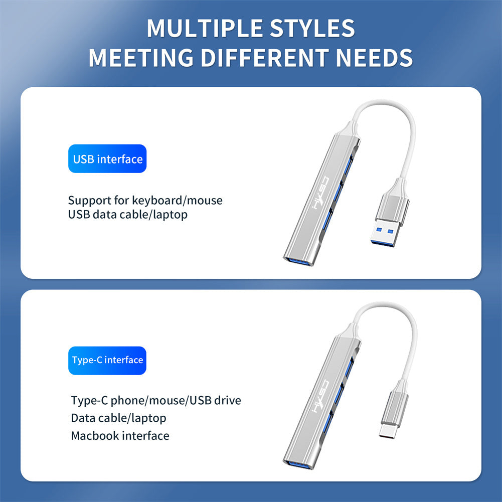 Type C USB Hub 4-Port With Cable - Stereotech