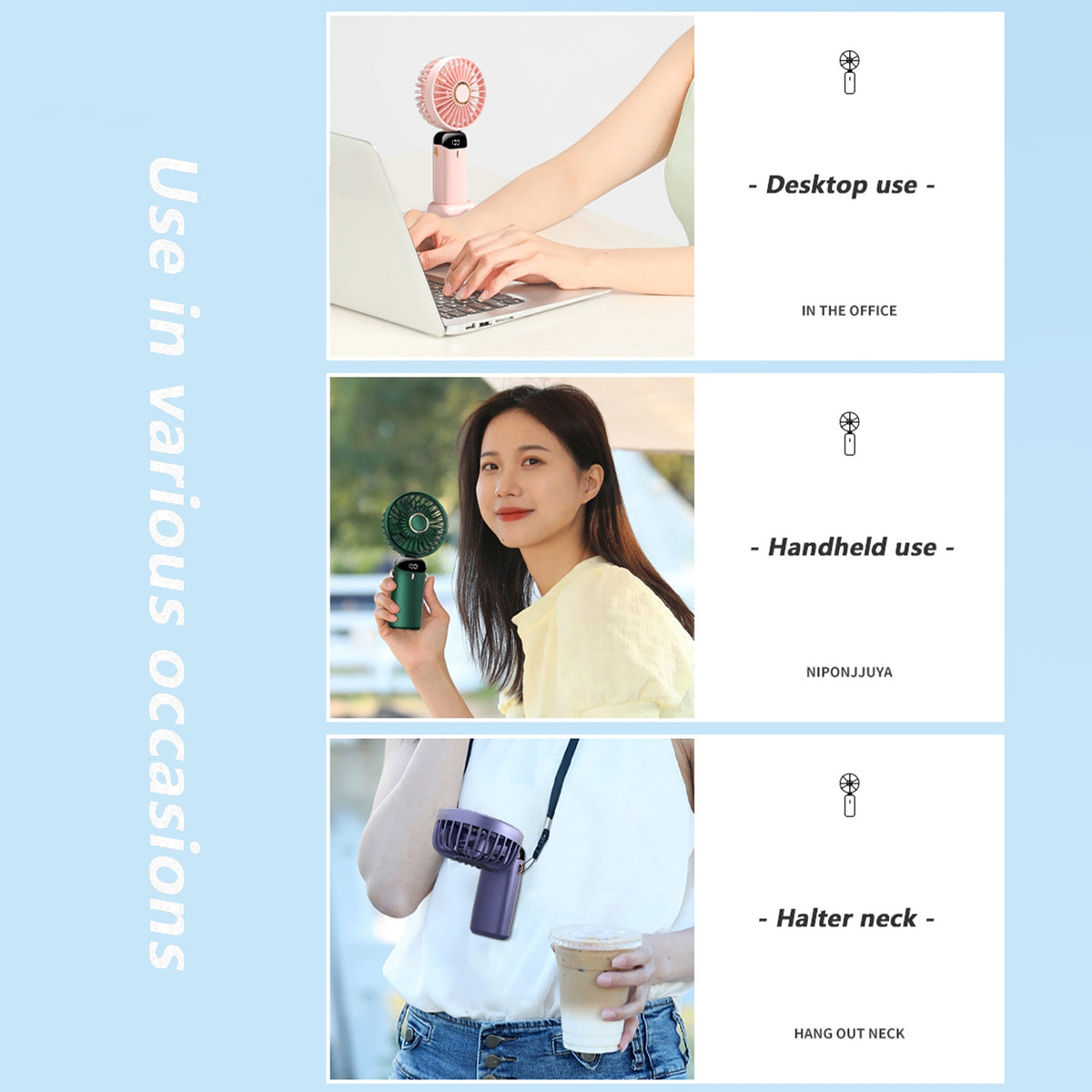 Multifunctional Handheld Desk Fan - Stereotech