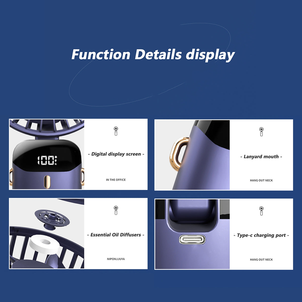 Multifunctional Handheld Desk Fan - Stereotech