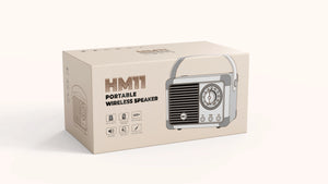 Retro Hifi Stereo Bluetooth V5.0 Speaker Portable Wireless Vintage Speaker Plastic 3W Full-Range 50Hz-20Khz Music Player
