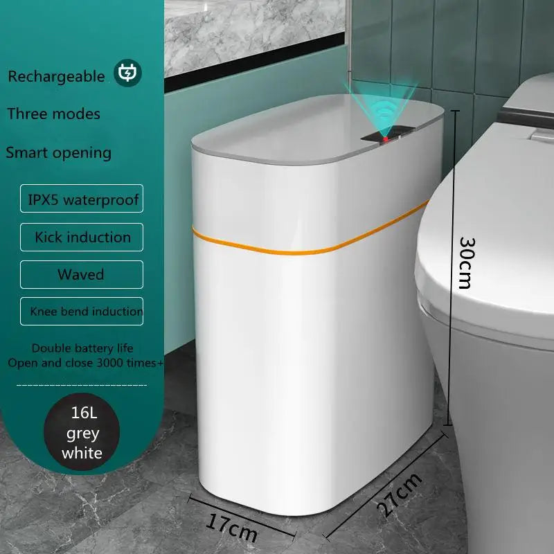 Inteligente Trash Bin Creative Bathroom Automatic Home Office Waterproof New Designer Induction Smart Sensor Trash Can waste bin