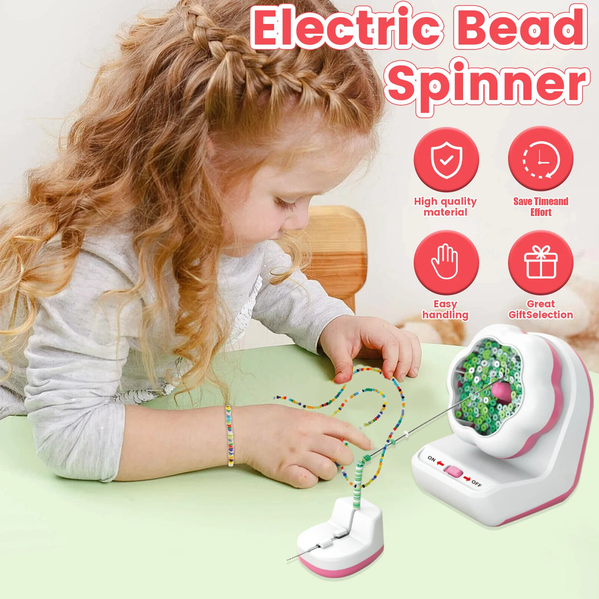 Electric Bead Spinner Automatically Clay Bead Spinner Fast Beading Bead Spinner Machine Effortless Electric Bead Bowl Spinner