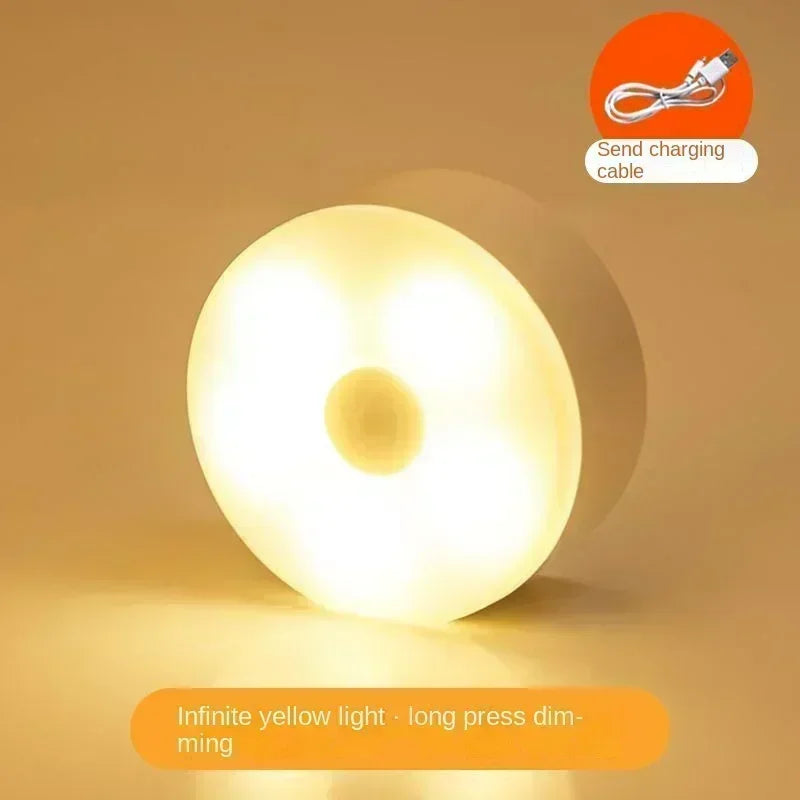 LED Motion Sensor Night Light USB Rechargeable Night Lights Eye Protection Study Lamp for Bedroom Table Closet Decoration