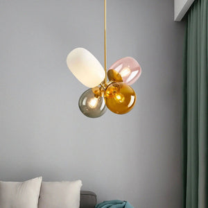4 Colorful LED Balloon Chandelier Colorful Glass Ball Bubble Ceiling