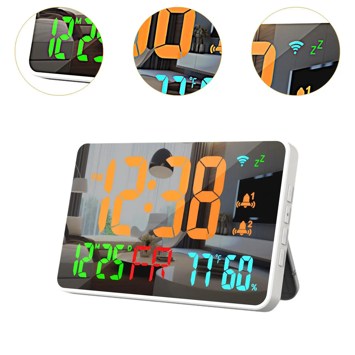 LED Digital Alarm Clock Wall Clock Desk Clock with Snooze Model Electric Clock for Elderly Bedside Living Room Apartment Bedroom