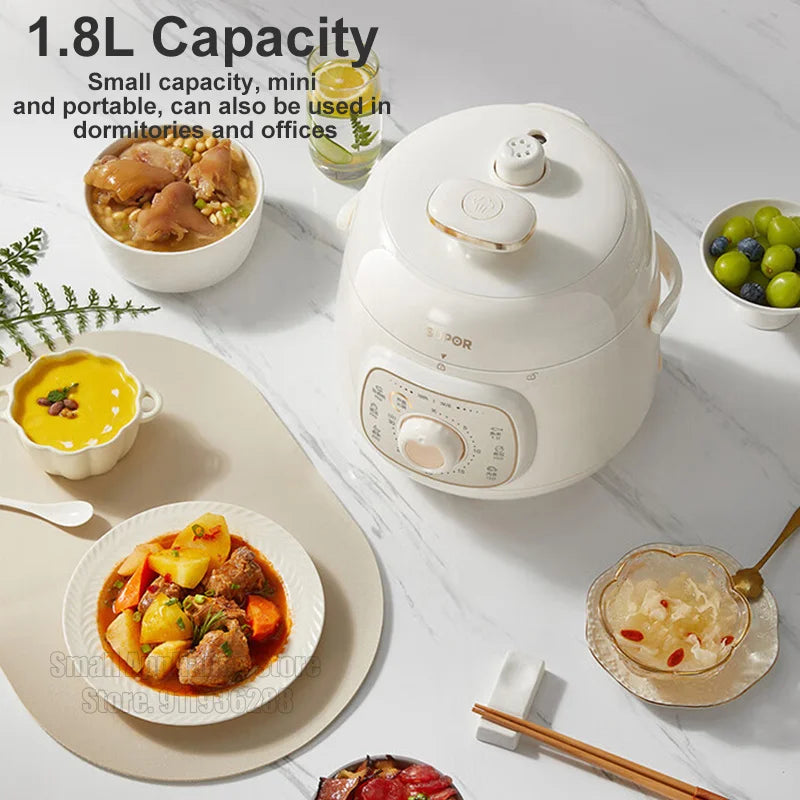 SUPOR Electric Pressure Cooker 1.8L Multifunctional Mini Rice Cooker 10min Fast Cooking Electric Cooker For Dormitory Office