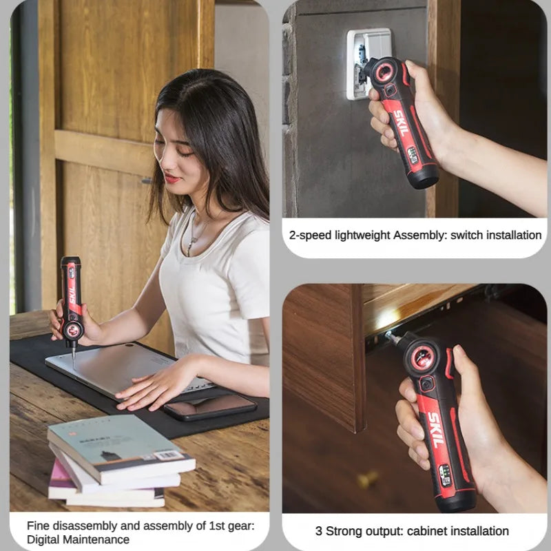 SKIL 5619 4V Mini Electrical Screwdriver Set Smart Scalable Cordless Electric Screw Driver Set USB Rechargeable Drill Tools