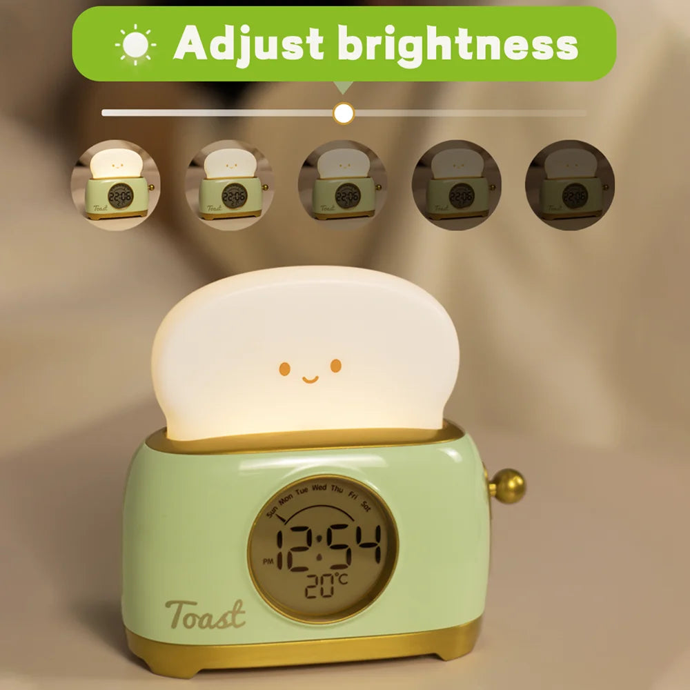 Kid Alarm Clock LED Night Light Digital Clock Children&#39;s Sleep Trainier For Home Bedroom Bedside Cute Temperature Display Reloj