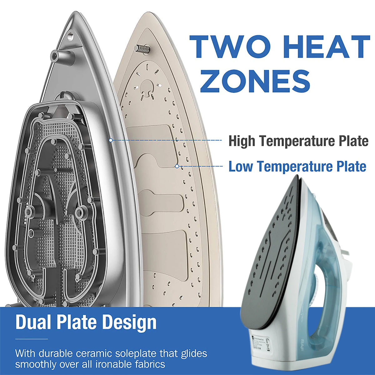 Electric Iron Portable Mini Garment Steamer Steam Iron For Clothing Iron Adjustable Ceramic Soleplate Iron For Ironing - Stereotech