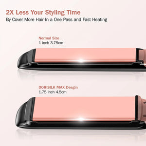 Professional Hair Straightener Keratin Treatment Wide Plate 500°F Hair Flat Irons For Frizzy Hair Recovers Damage 110-240V
