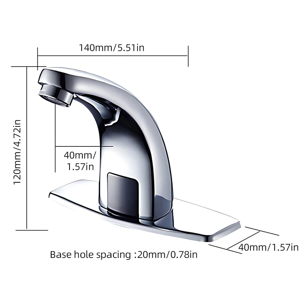 Kitchen Faucet Touchless Battery Operated Automatic Motion Sensor Hands Free Electronic Infrared Smart Bathroom Faucet 1 Hole