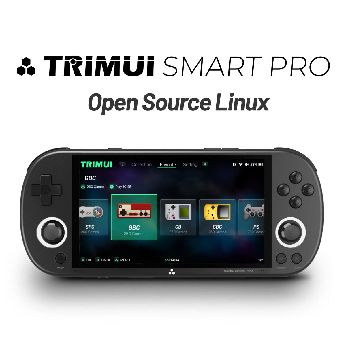 Trimui Smart Pro Handheld Game Console 4.96&#39;&#39;IPS Screen Linux System Joystick RGB Lighting Smartpro Retro Video Game Player Gift