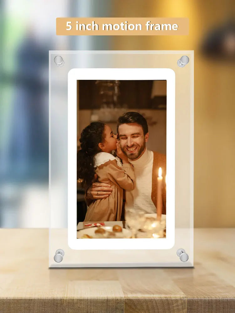 Cut Gift Acrylic Digitial Photo Frame video frame 5 inch IPS Screen 1000amh Battery 2G Memory support video picture play