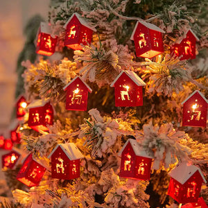 Christmas Mini House LED Light String Christmas Tree Decoration 2024 New Year's Christmas Party Home LED Light String Decoration