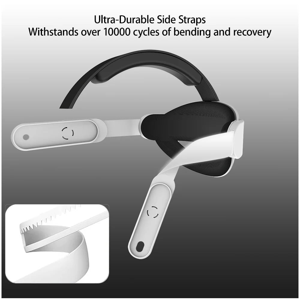 Elite Head Strap for Quest 3S/Quest 3/Quest 2 with PU Leather for Comfort Weight Distribution For Meta Quest 3S VR Accessories