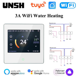Tuya WiFi Smart Thermostat Temperature Heating Controller Water/Electric/Boiler Heating Led Touch Screen for Google Home/Alexa