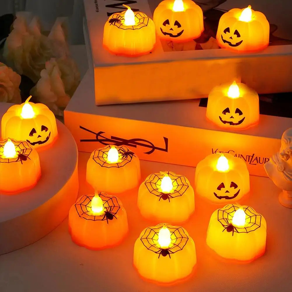 1PC Halloween Pumpkin Lights LED Electronic Candle Lights Halloween Horror Props Home Bar Haunted House Decoration Props