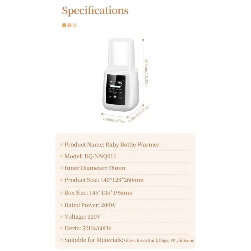 Baby Bottle Warmer Baby Milk Warmer Automatic Shutdown Breastmilk Heater Baby Food Heater Safe &amp; Fast Feeding Bottle Warmer For