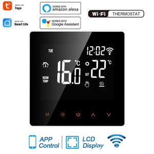 Aubess Tuya Smart WiFi Thermostat and TRV Temperature Controller for Electric floor Heating Voice Control Via Alexa Google Home