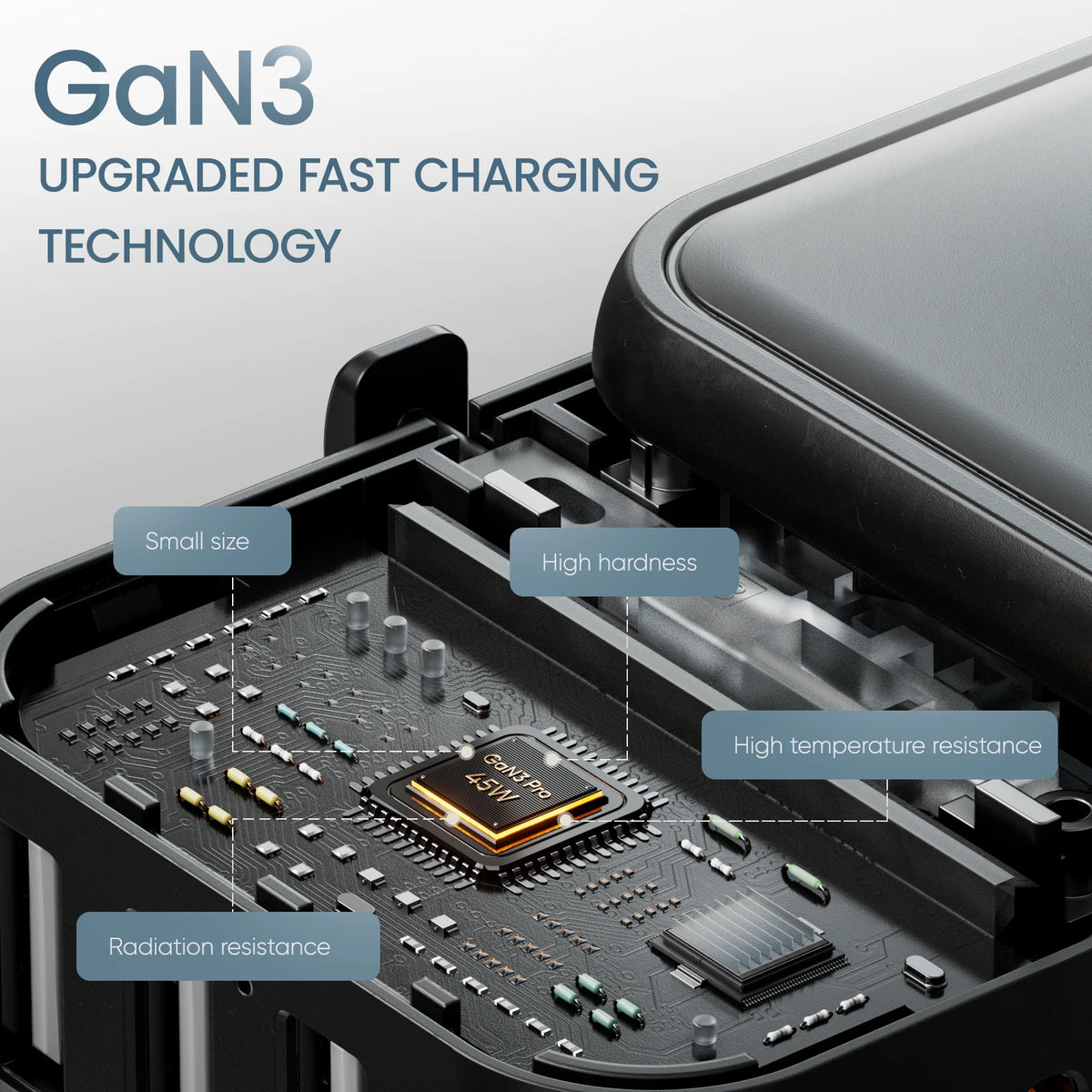 LENCENT 45W GaN Universal Travel Adapter with 3 USB Ports 2 Type C Fast Charging Power Adapter EU/UK/USA/AUS plug for Travel