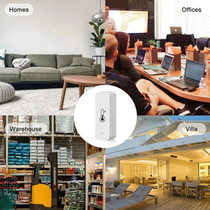 Tuya WiFi Temperature Humidity Sensor SmartLife Remote Monitor For Smart Home Workwith Alexa Google Assistant - Stereotech