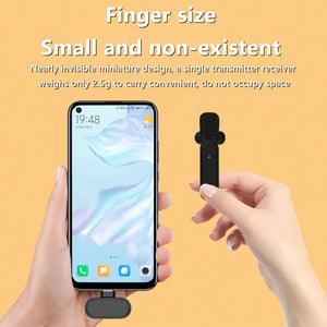 Wireless Lavalier Microphone for TYPE-C Cordless Mini Recording Mic Plug-Play 2.4G Noise Reduction for Interview Podcast Vlog - Stereotech