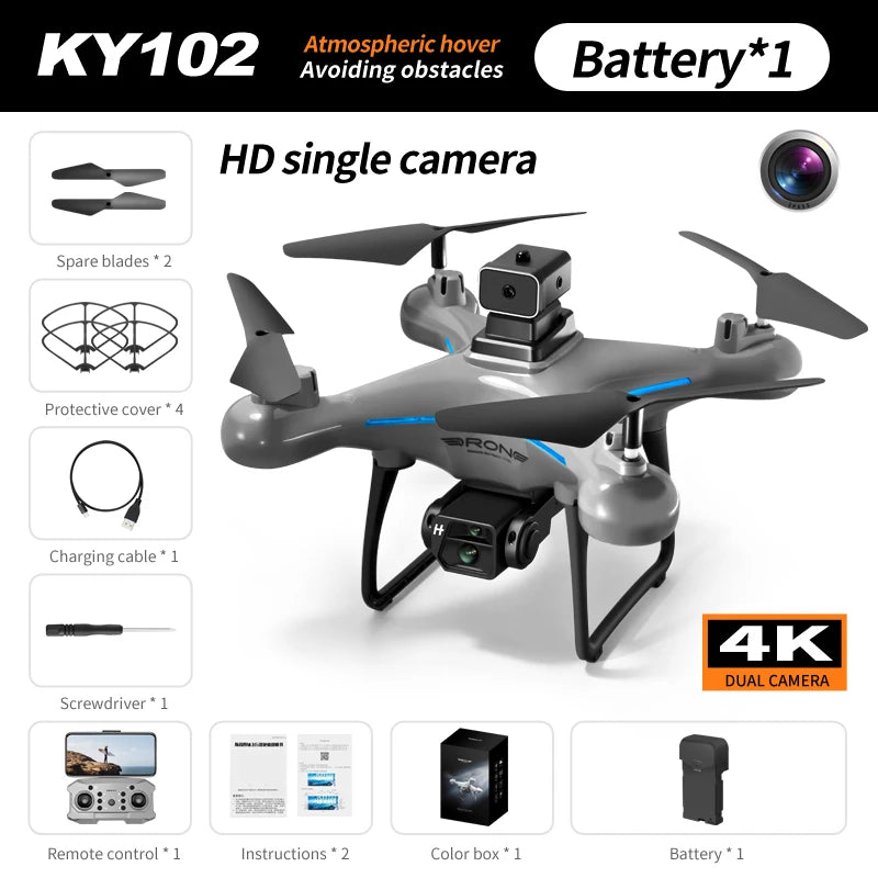 KBDFA KY102 Drone Professional 4K HD Camera RC Aerial Photography Brushless Motor WIFI Lifting Obstacle Avoidance RC Quadcopter
