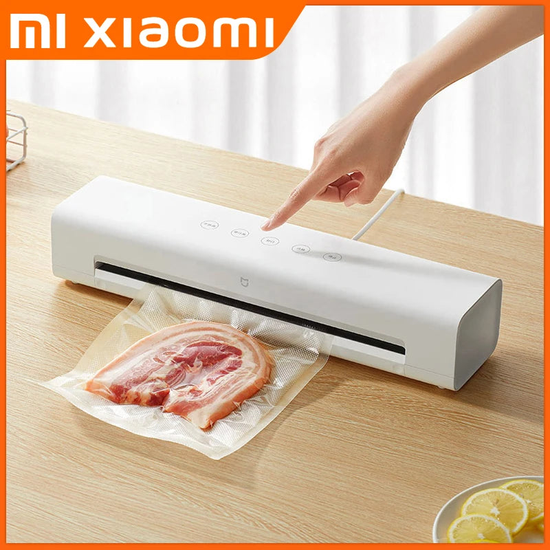 XIAOMI MIJIA Vacuum Sealers Machine 220V With Free 10pcs Vacuum Bags For Kitchen Household Food Vacuum Sealer Packaging Machine