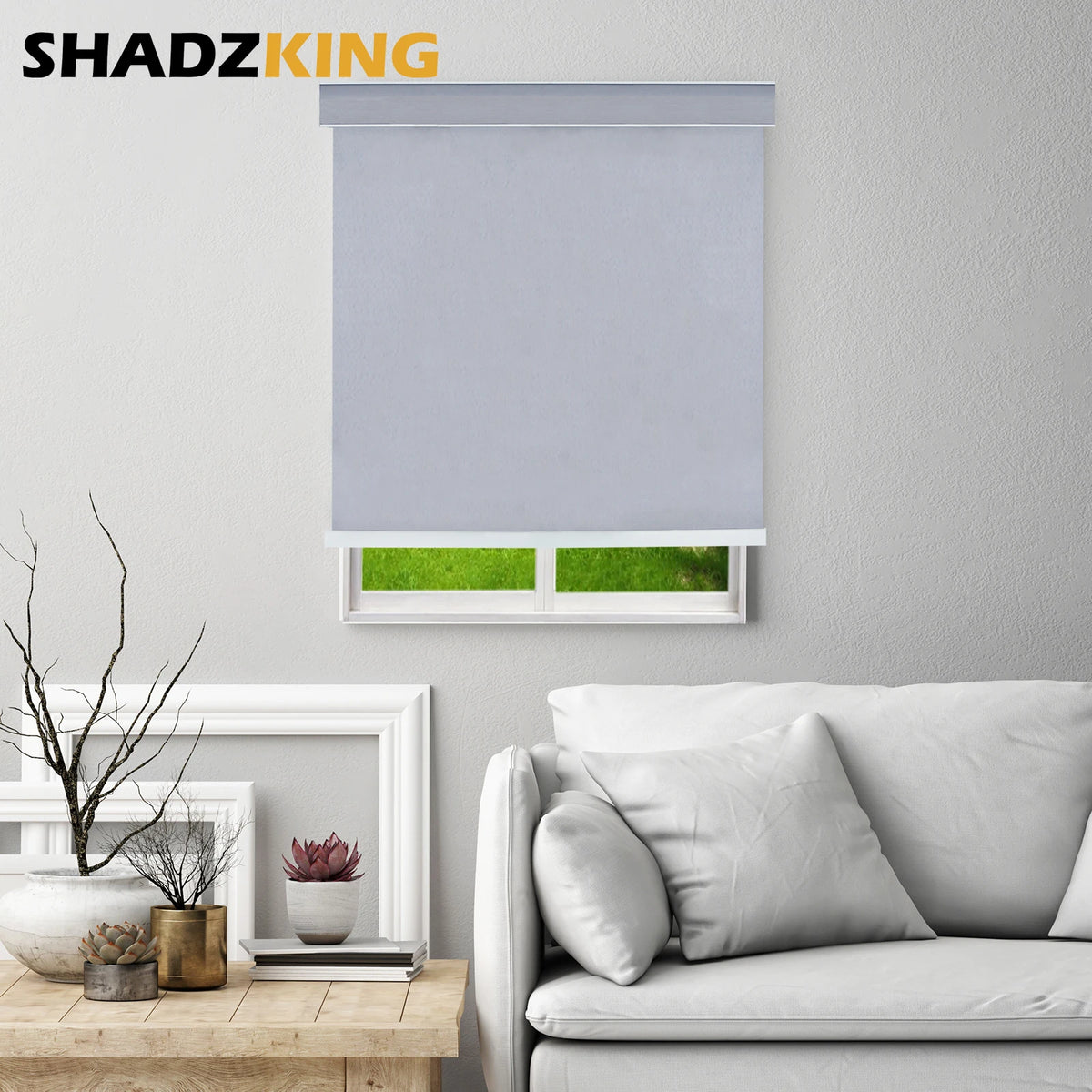 Shadzking Motorized Roller Blinds Smart Electric Day and Night Roller Shades Window Blinds Curtains for Home Wifi Alexa Google