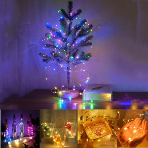 LED String Light Silver Wire Fairy Warm White Garland Home Birthday Wedding Party Curtain Decoration Holiday Christmas Lights 3M