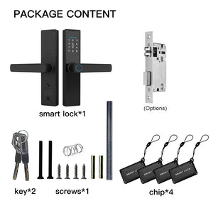 PHIPULO New Tuya APP Smart Door Lock Digital Electronic Lock Smart Home Wooden Door Lock Biometric Fingerprint