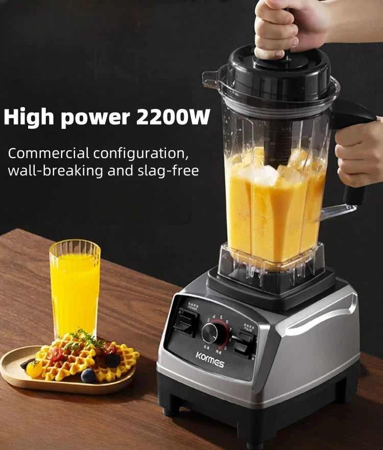 2200W Heavy Duty Commercial Blender Fruit Blender Food Processor Smoothie Blender High Power Juicer Crusher 220V
