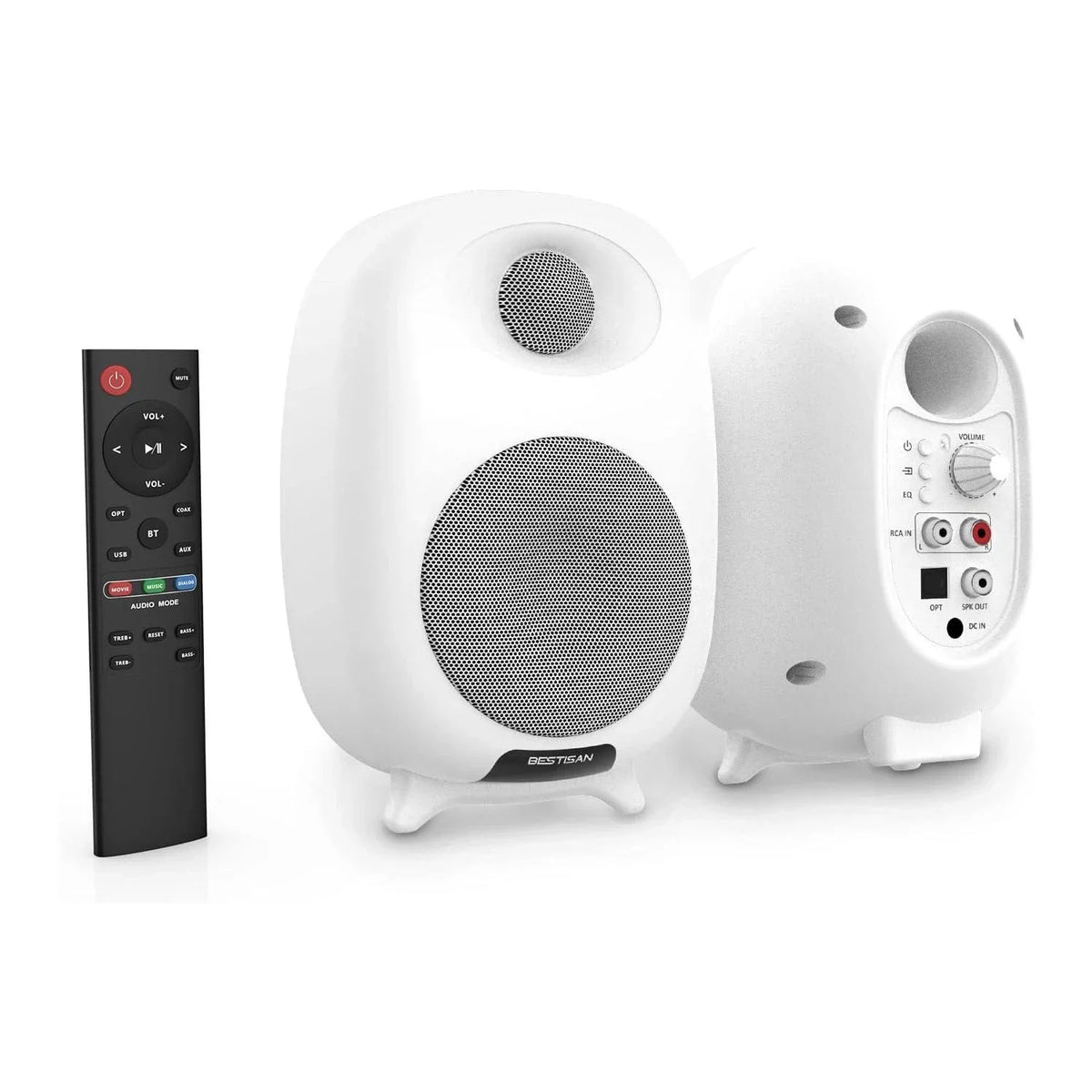 Bestisan 50W Active Bluetooth Speakers 2.0 Stereo Game Loudspeaker Home Theatre Sound System With Bass Effect OPT RCA For PC TV